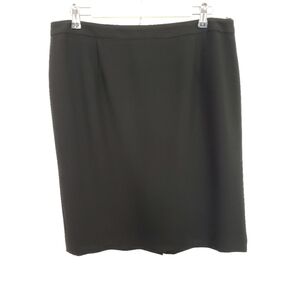 Tahari black pencil skirt back slit